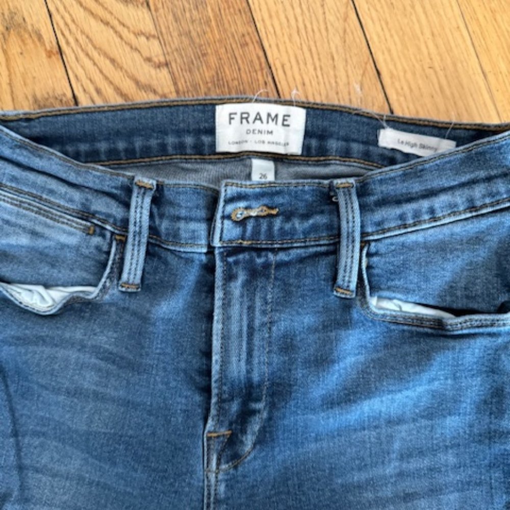 Frame Le High Skinny Jeans 26 Distressed